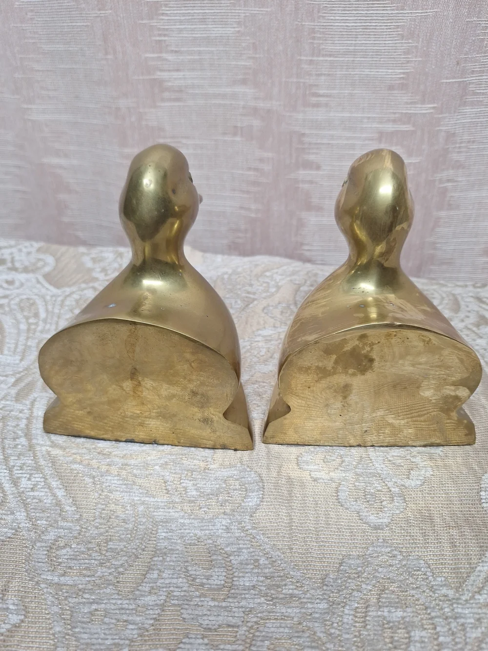 Brass Duck Figurine Pair - Vintage Decorative Ducks